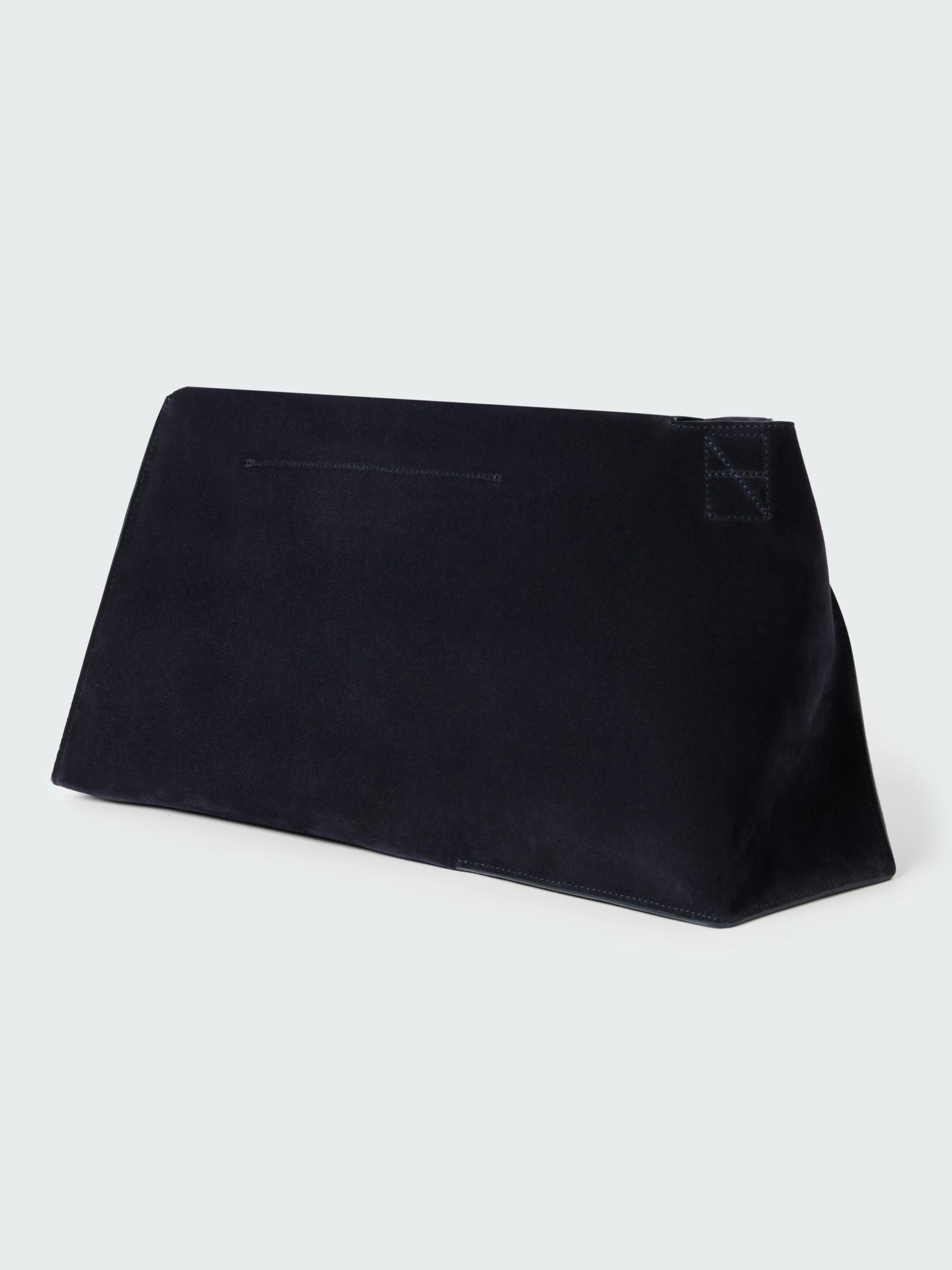 Darkest Navy Vesuvio Suede Shiboru Bag
