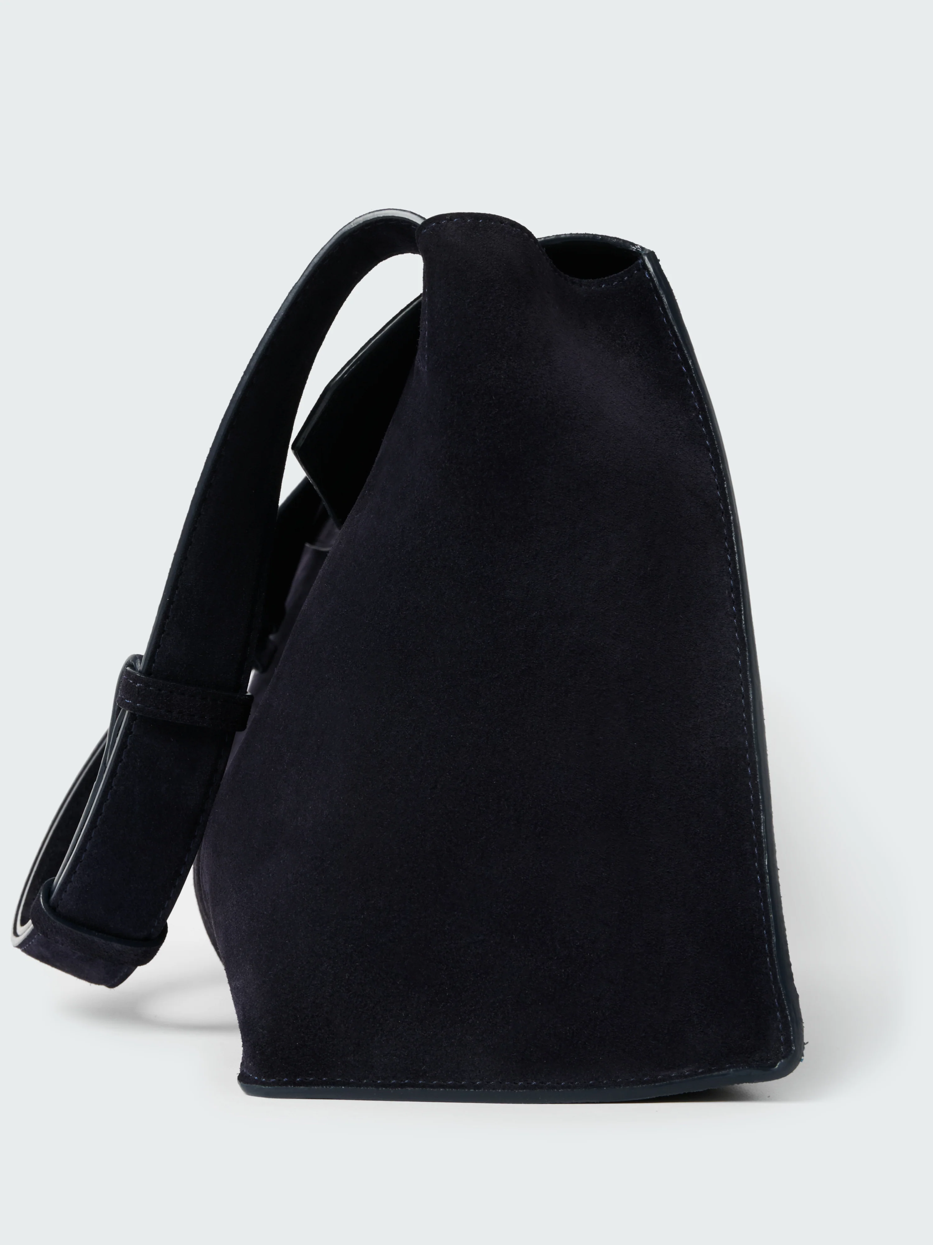 Darkest Navy Vesuvio Suede Shiboru Bag