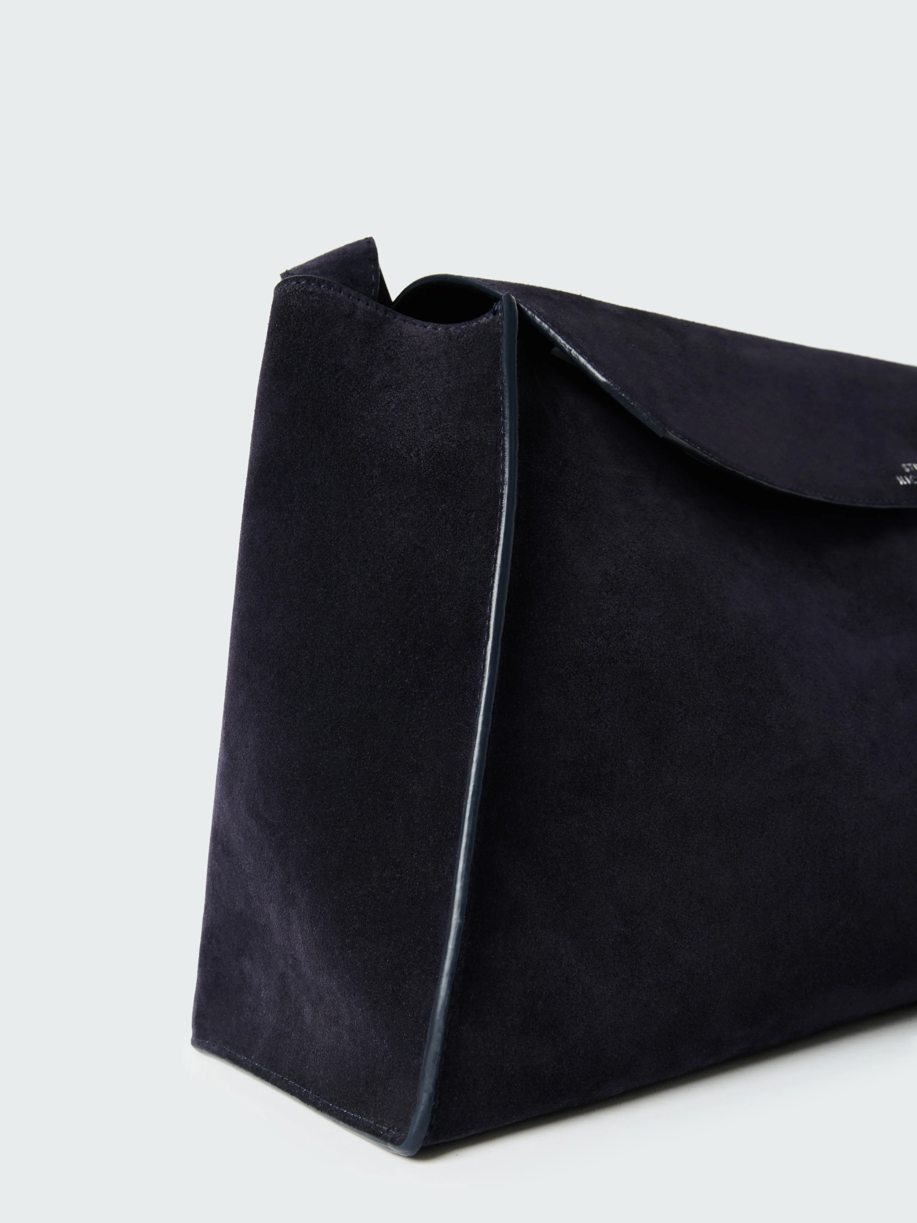 Darkest Navy Vesuvio Suede Shiboru Bag