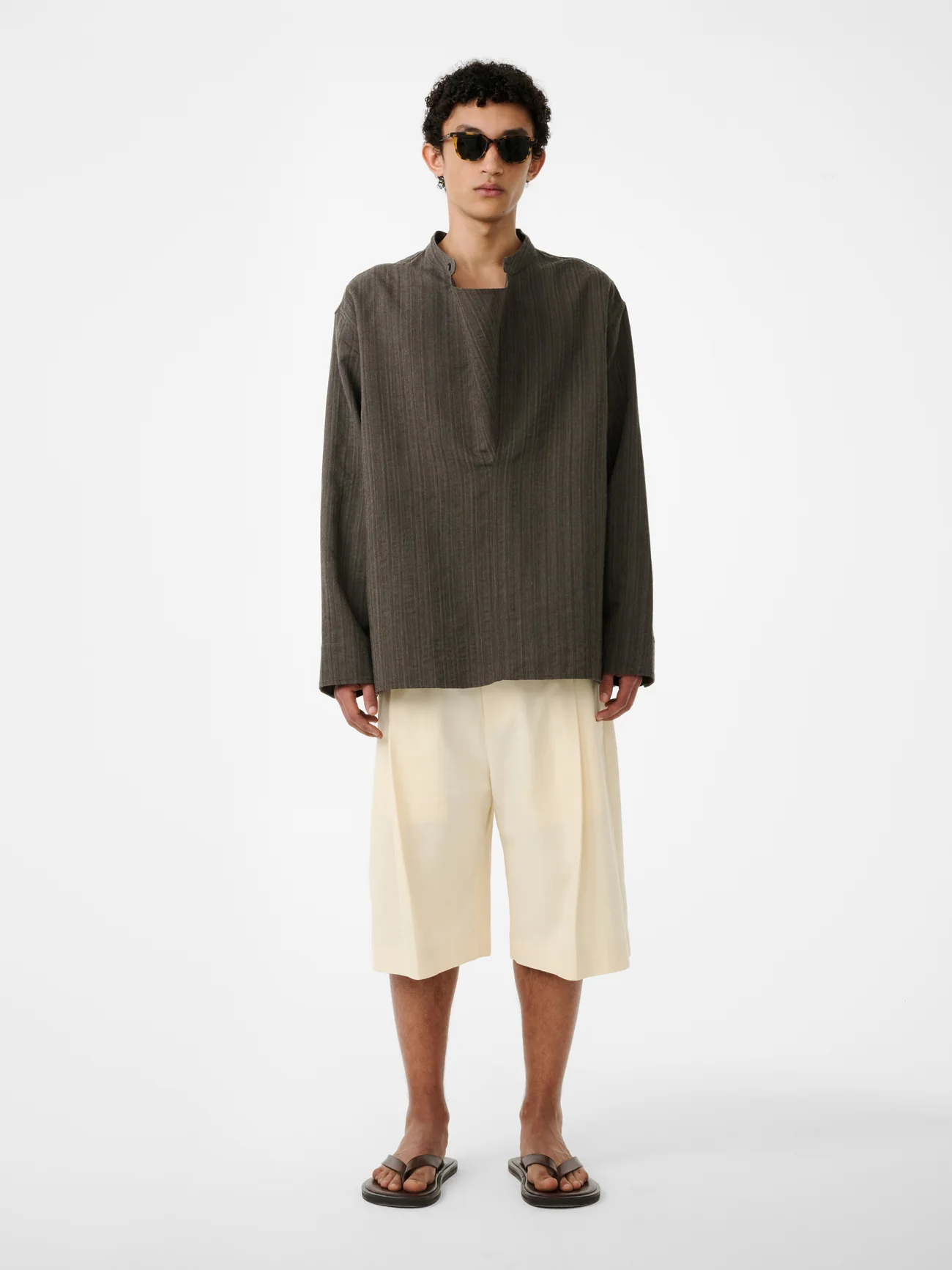 Black Herringbone Shirting Solis Shirt