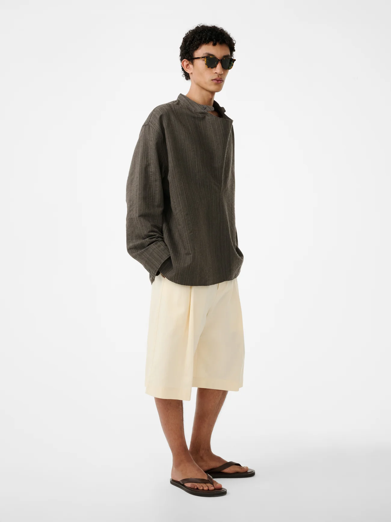 Black Herringbone Shirting Solis Shirt