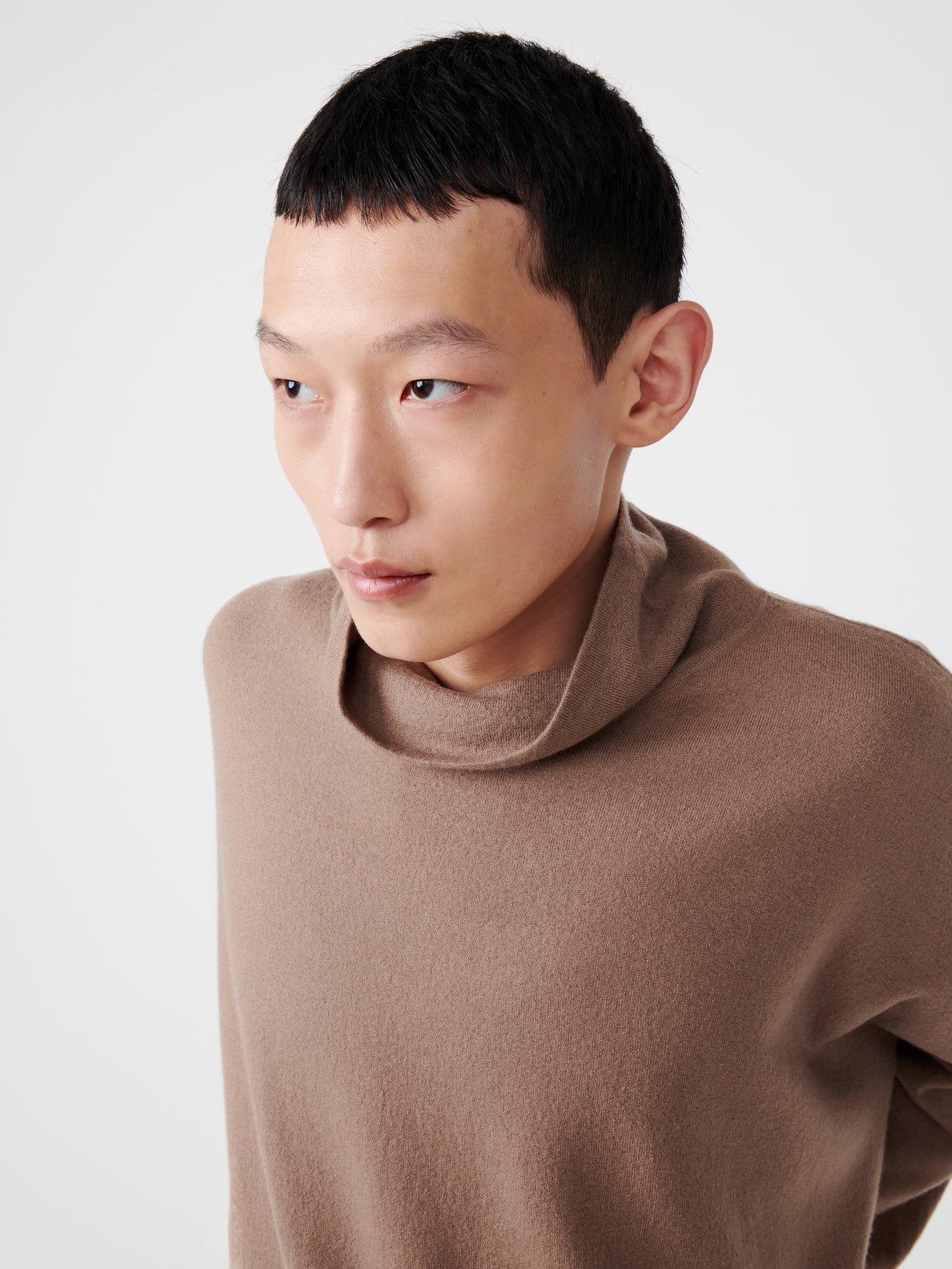 Tensa Roll Neck Jumper in Straw