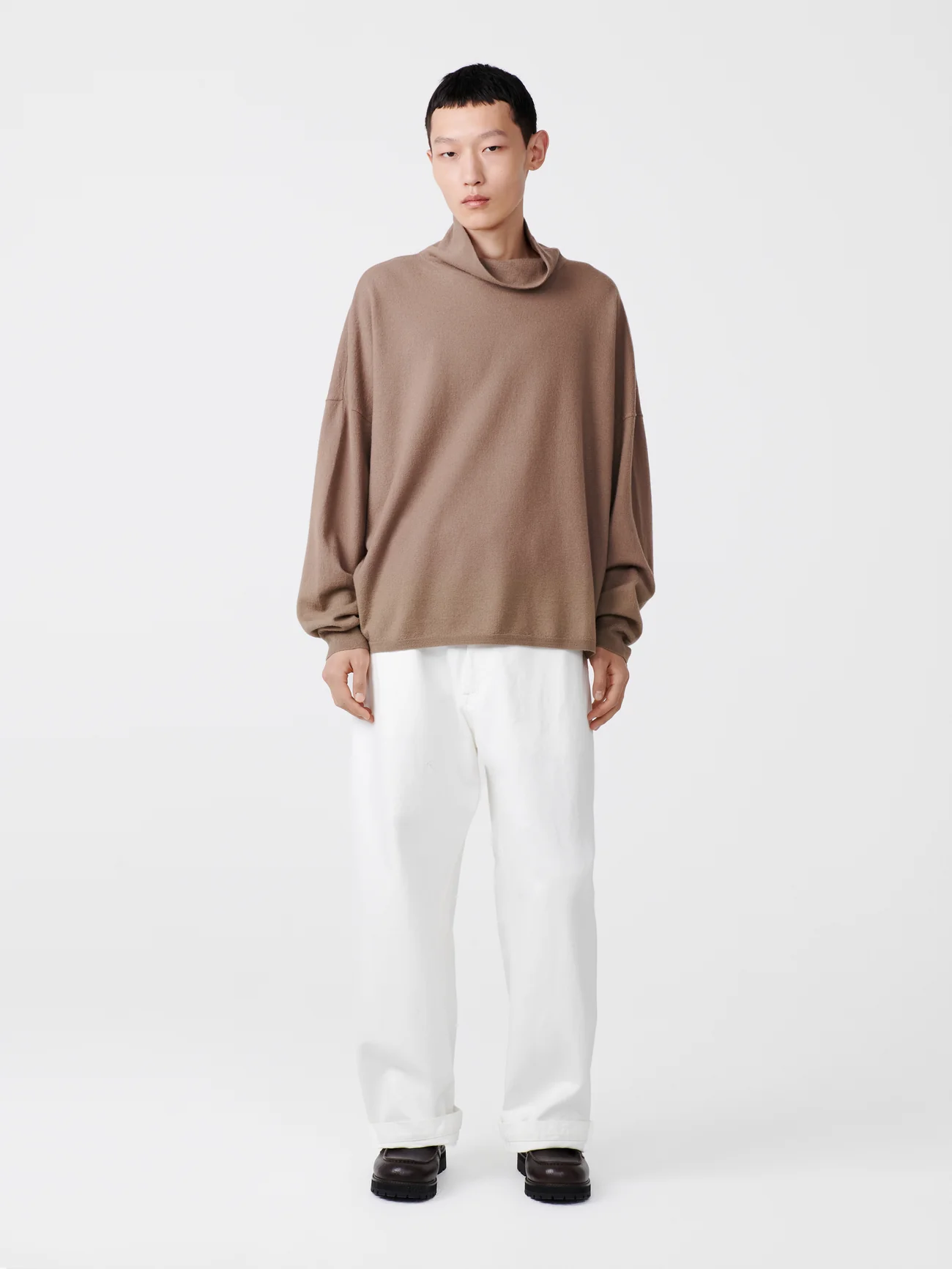 Tensa Roll Neck Jumper in Straw