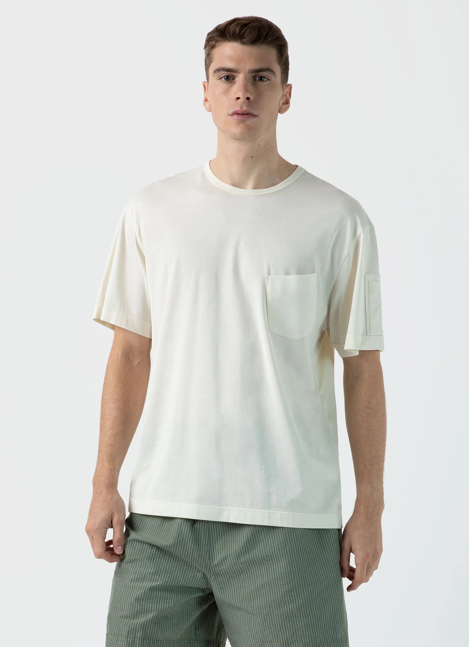 SS Pocket T Shirt in Stone White