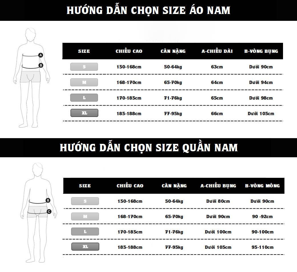 Hướng dẫn chọn kích cỡ