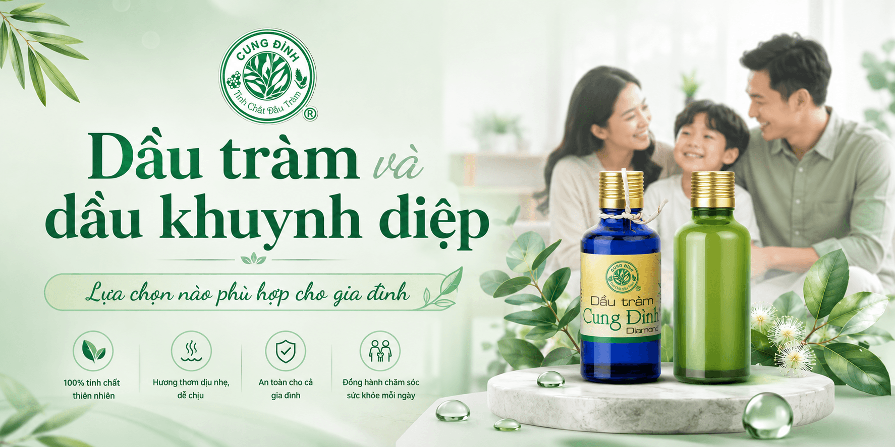Dầu tràm vs Dầu khuynh diệp: Lựa Chọn Nào Phù Hợp Với Gia Đình Bạn?