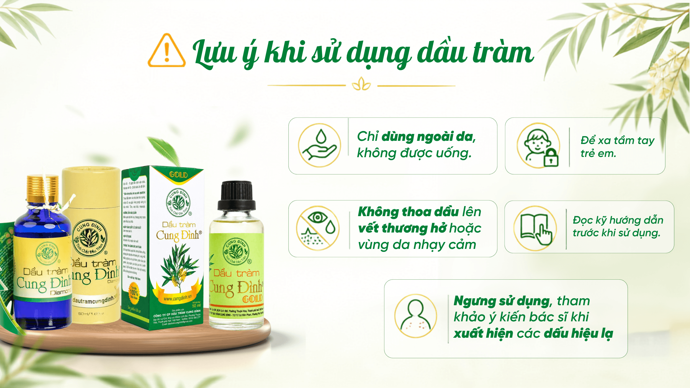 Lưu ý khi sử dụng dầu tràm