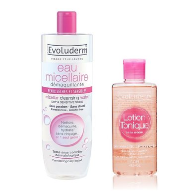 Combo Nước Hoa Hồng 250ml Và Nước Tẩy Trang Cho Da Nhạy Cảm 500ml