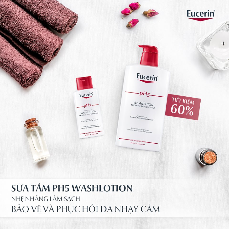 Sữa Tắm Cho Da Nhạy Cảm Eucerin pH5 for Body & Face Washlotion