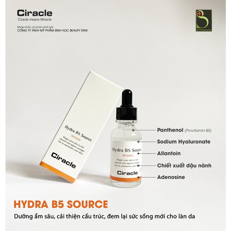 Serum B5 Cấp Ẩm Và Phục Hồi Da Ciracle Hydra B5 Source (30ml)