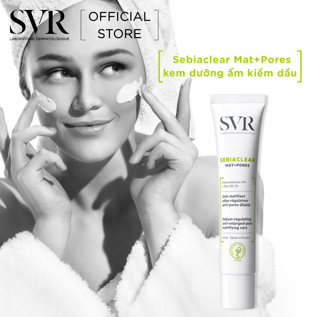[HÀNG NHẬP KHẨU] Kem Dưỡng Giảm Mụn Và Se Khít Lỗ Chân Lông SVR Mat + Pores