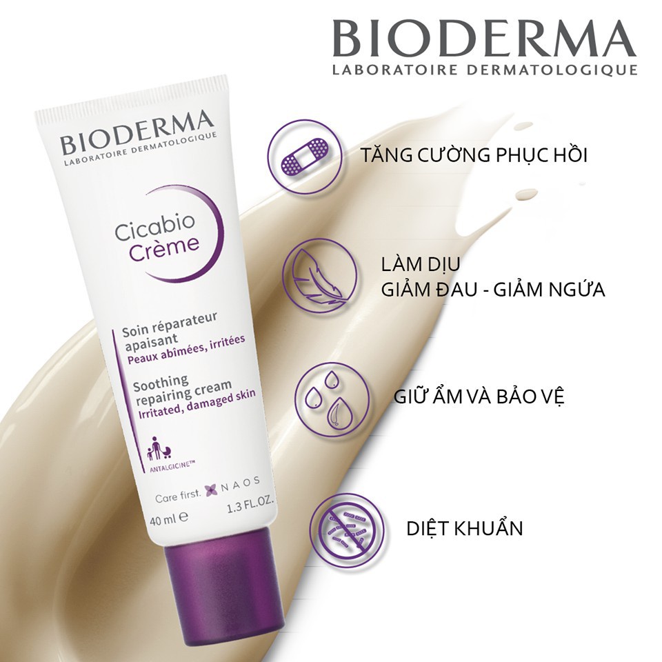 [HÀNG NHẬP KHẨU] Kem Dưỡng Phục Hồi Và Làm Dịu Da Bioderma Cicabio Crème