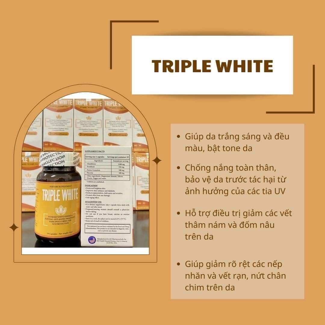 [HÀNG NHẬP KHẨU] Viên Uống Sáng Da, Chống Nắng Triple White