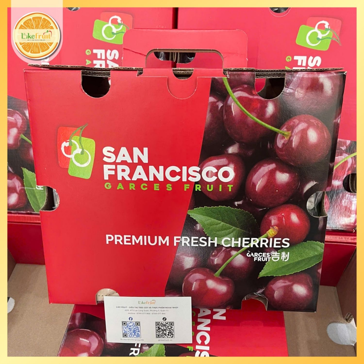 Cherry Chile San Francisco size 1J xách 2.5kg –  vị ngọt đậm, thịt chắc