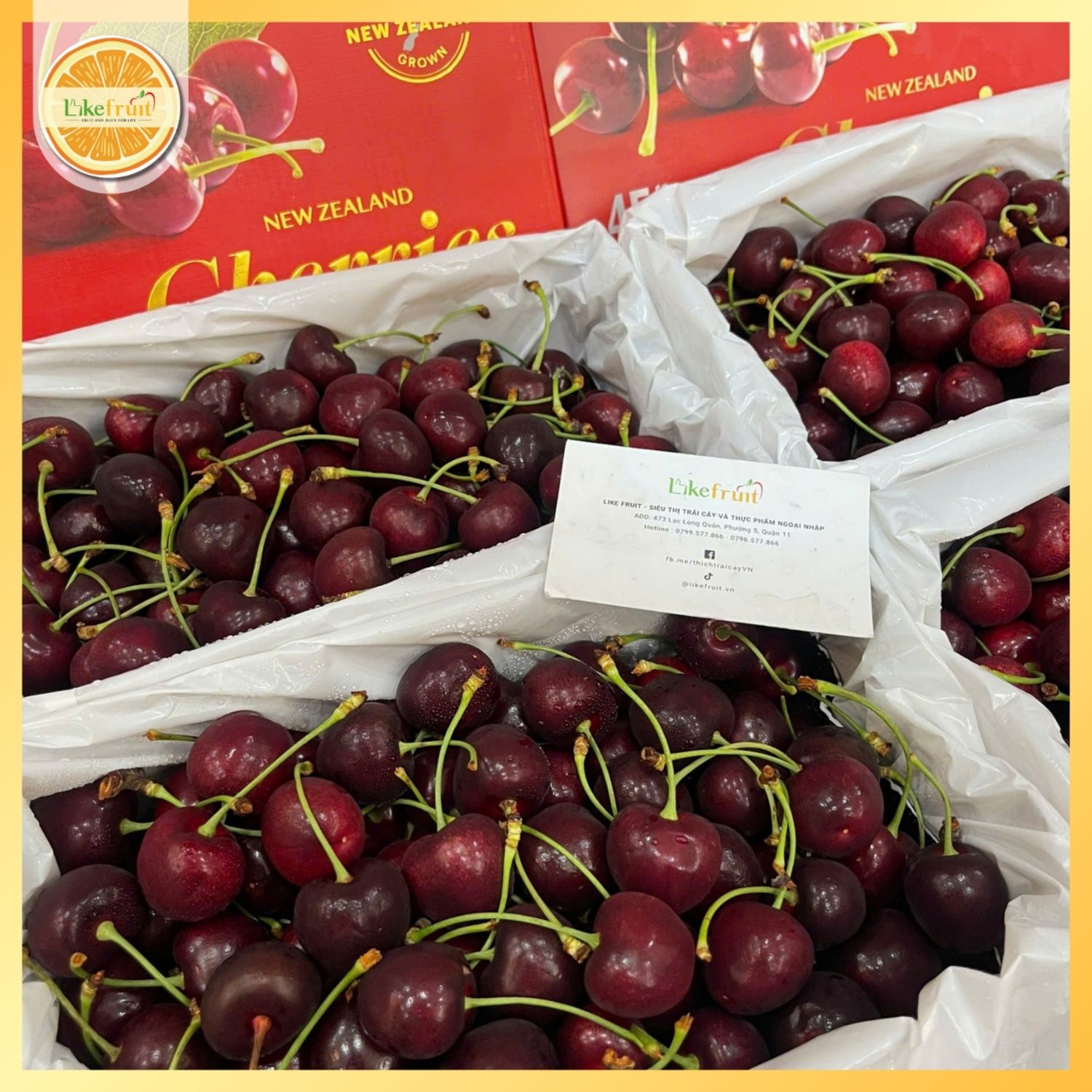 Cherry New Zealand 45 Độ – Hộp 1kg | Trái Mùa Hè Cao Cấp, Giòn Ngọt Tự Nhiên
