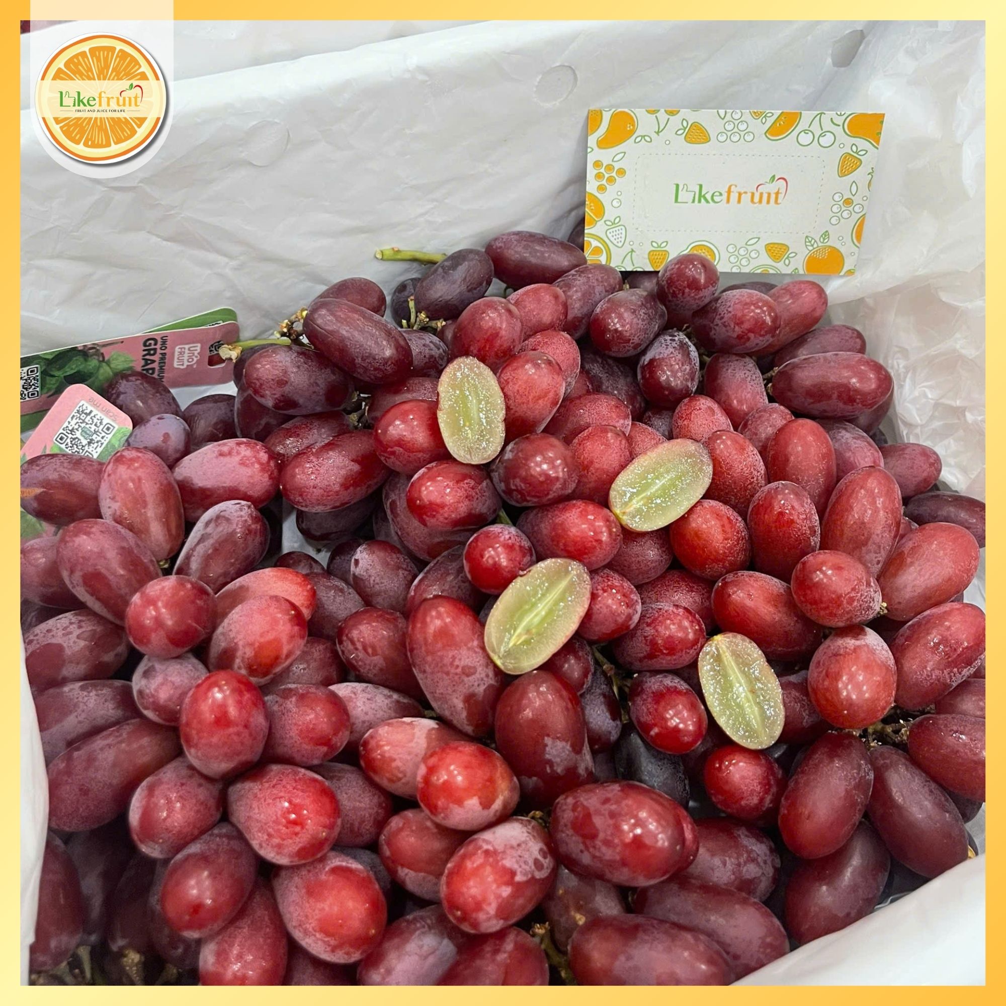 Nho Nina Nữ Hoàng – Thùng 2KG Ruột, Siêu Phẩm Nho Đỏ Cao Cấp Giòn Ngọt Đậm Vị