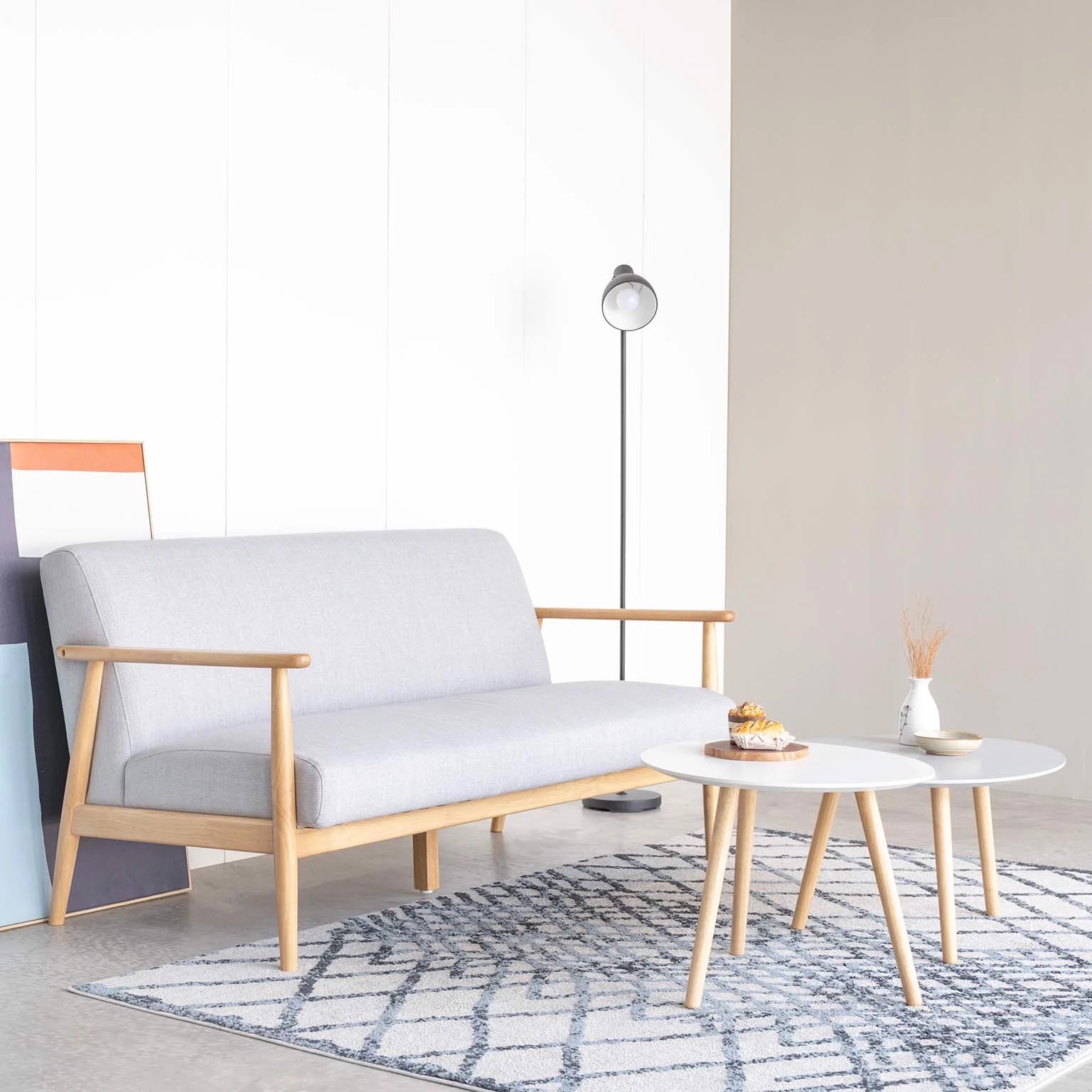 Set 2 Bàn Sofa – Bàn Cafe – Bàn Trà Gỗ Cao Su