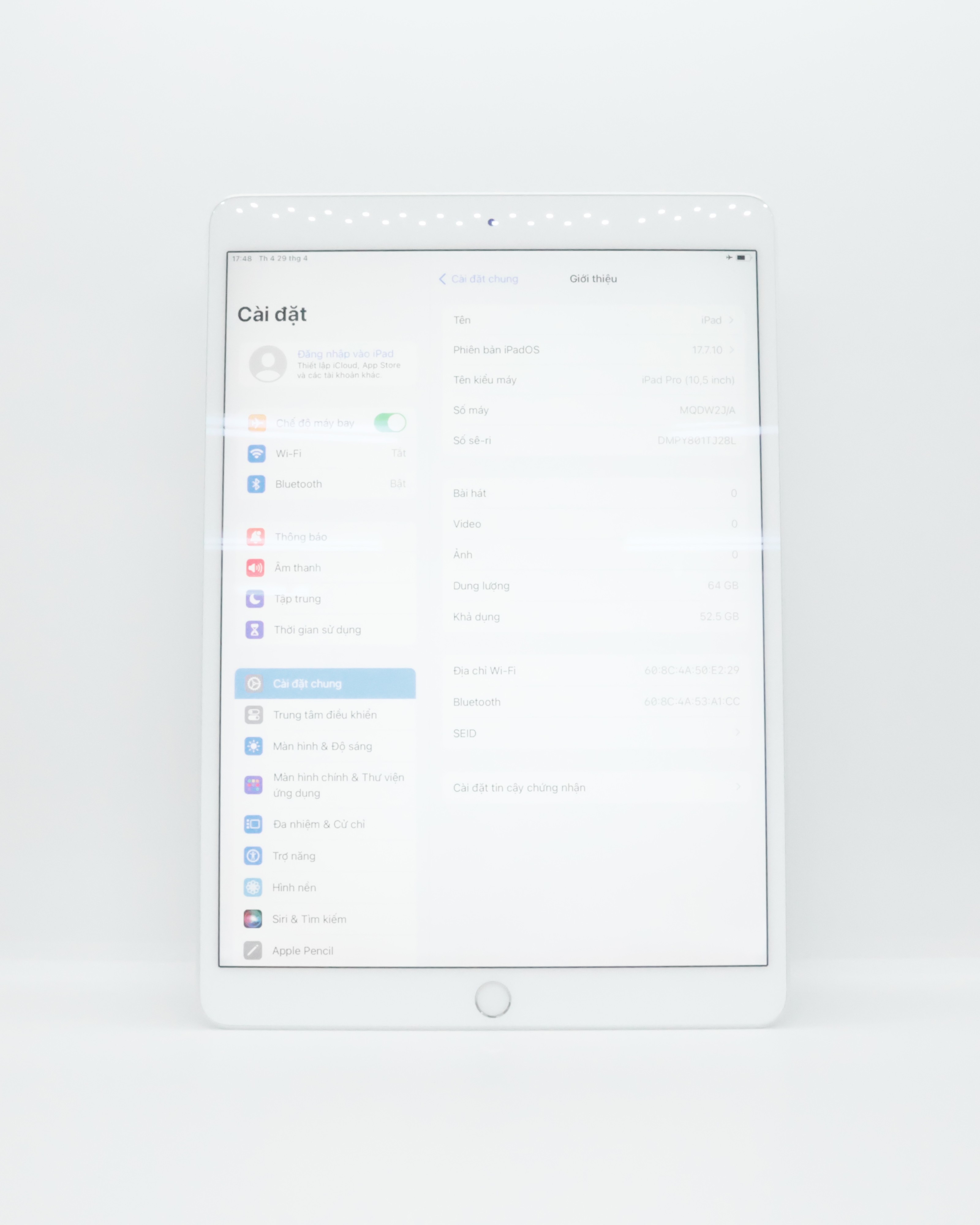 iPad Pro 10.5 inch 64GB Silver(Xước)