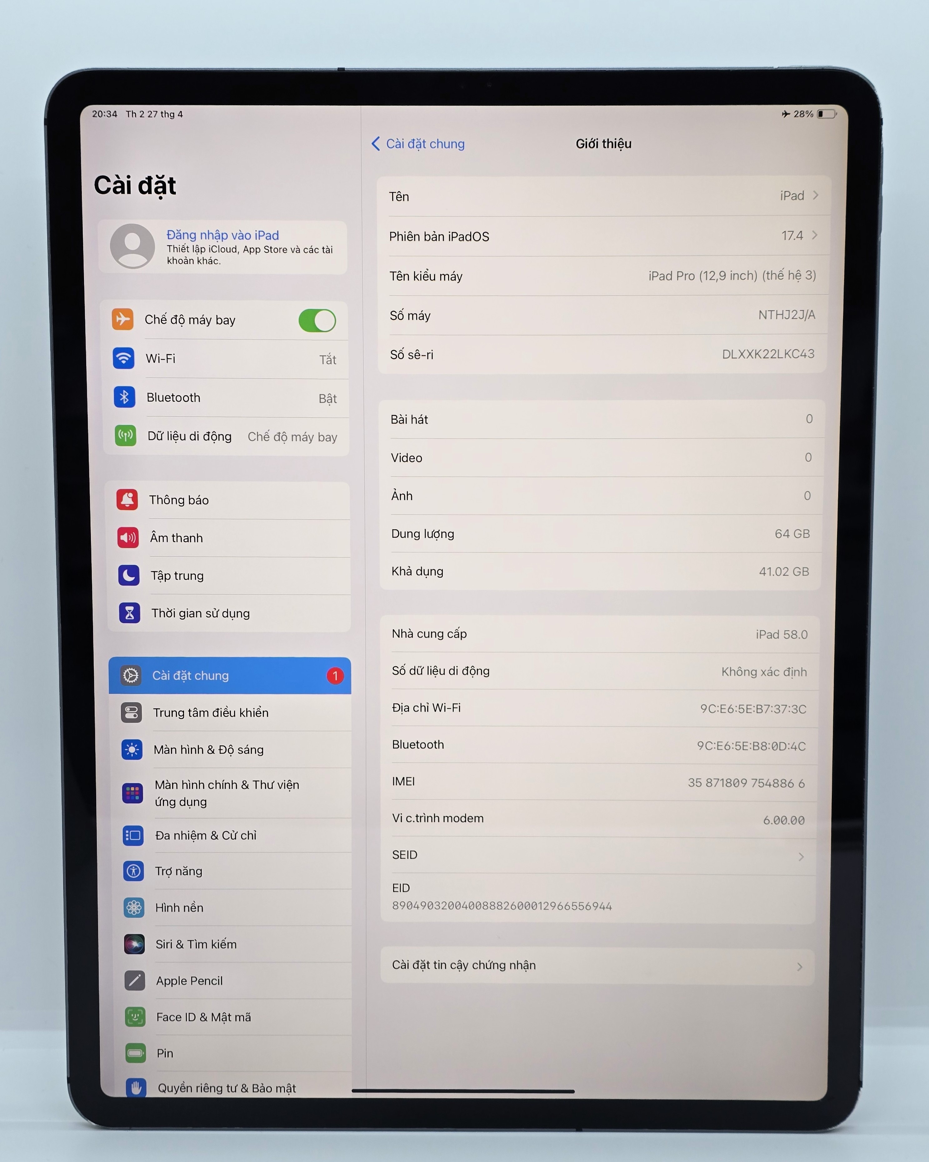 iPad Pro 2018 12.9 inch 64GB Gray(Xước)