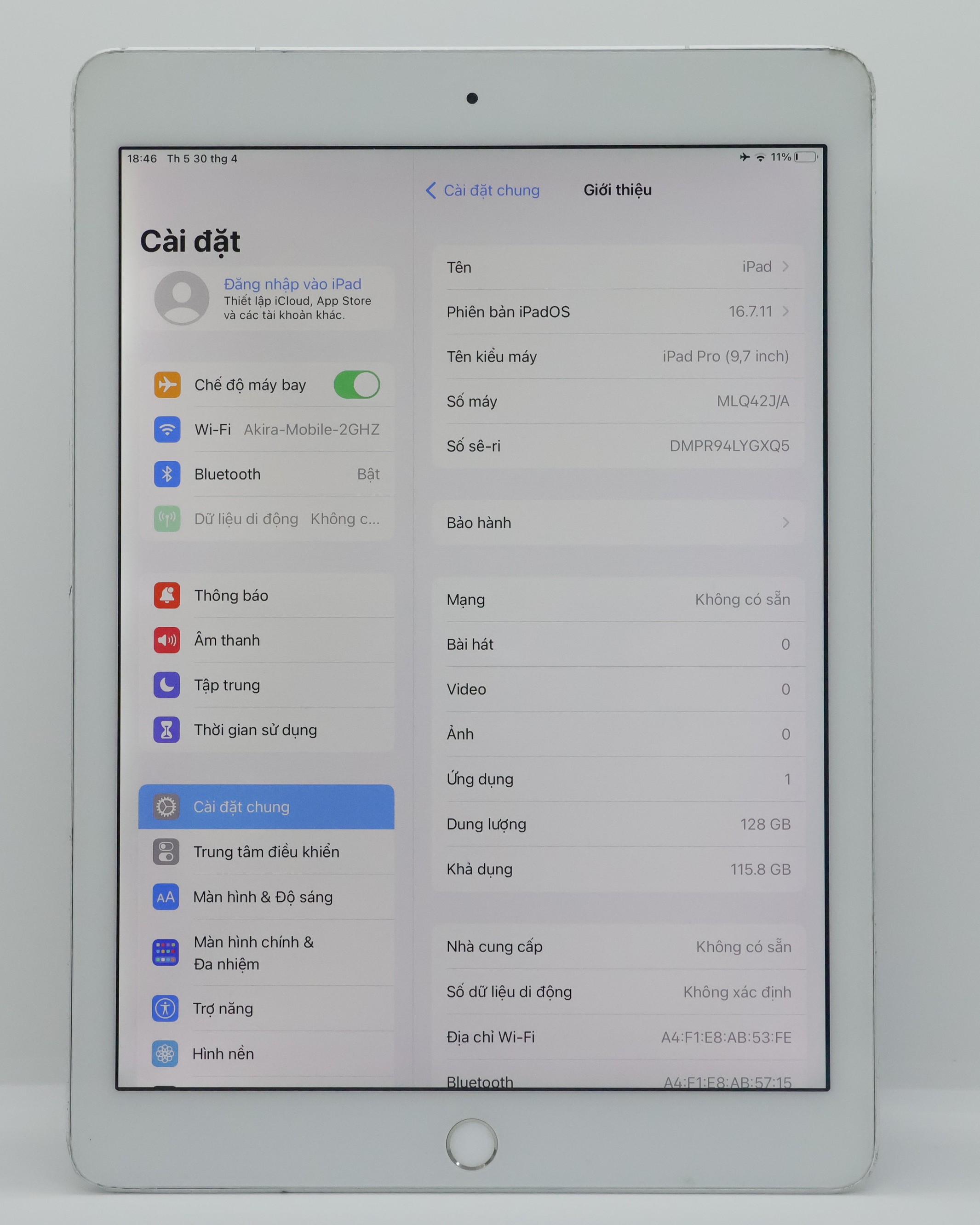 iPad Pro 9.7 inch 128GB Silver(Xước)