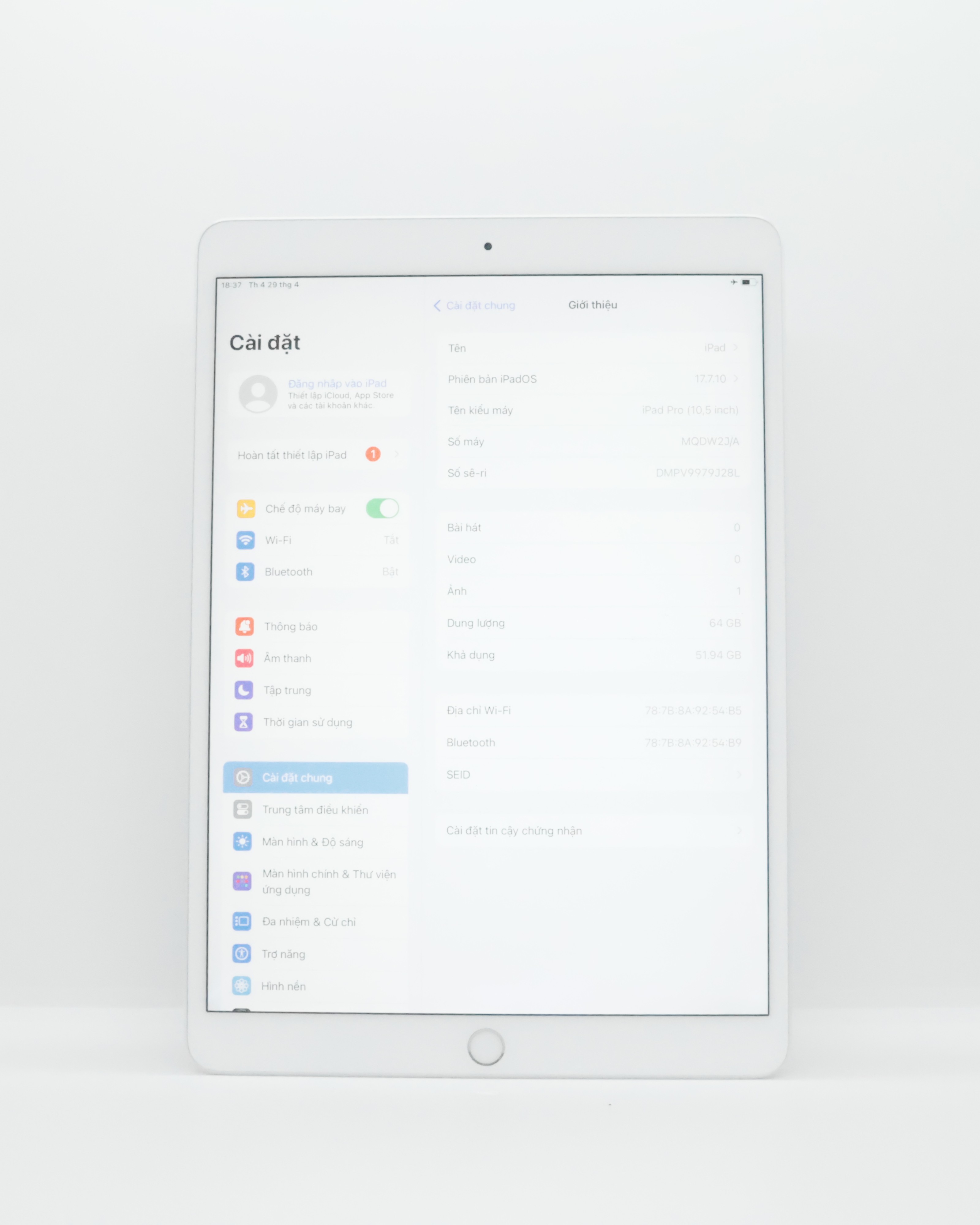 iPad Pro 10.5 inch 64GB Silver(Xước)