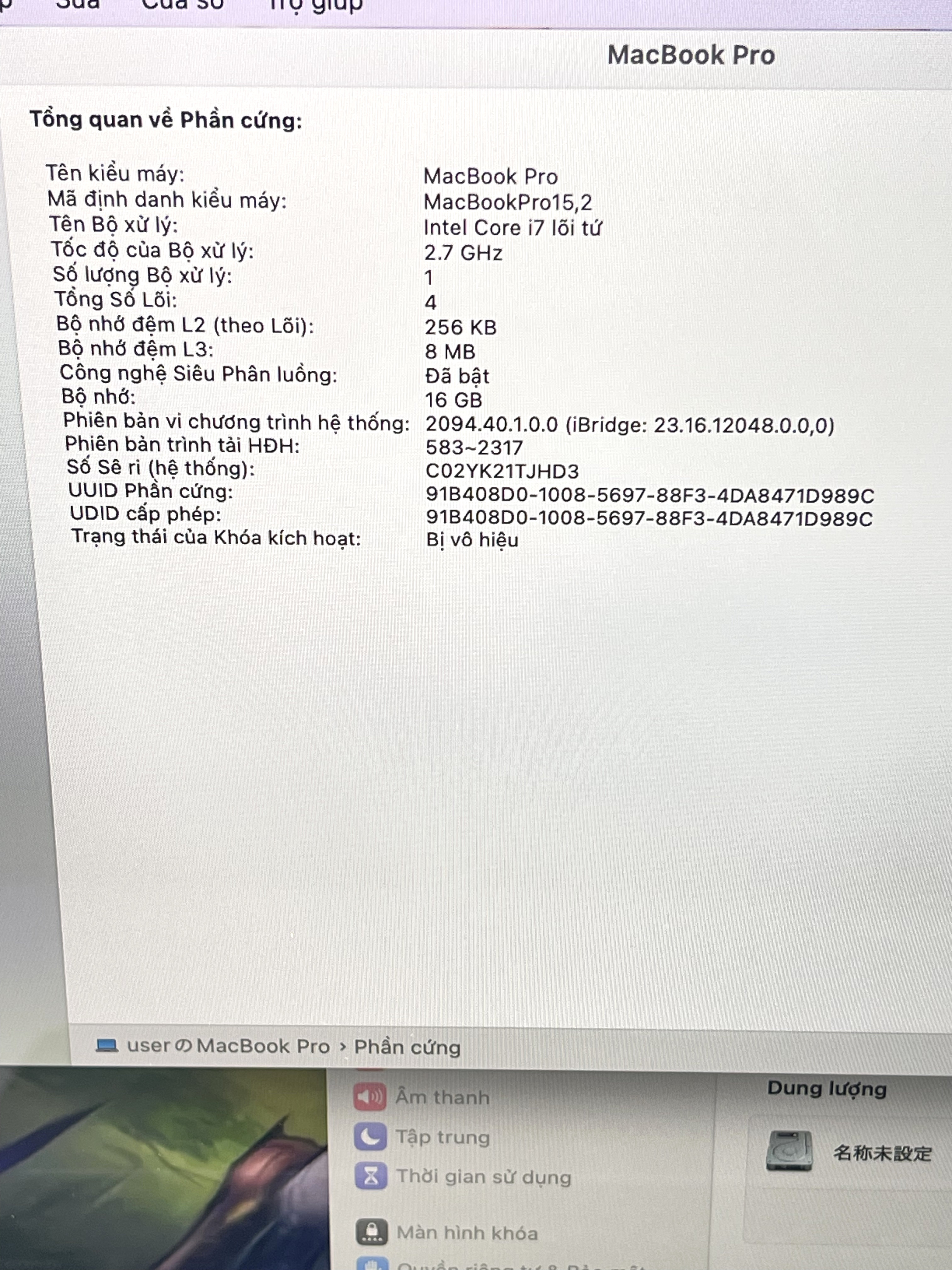 MacBook Pro 2018 13 inch i7 16GB 512GB Gray