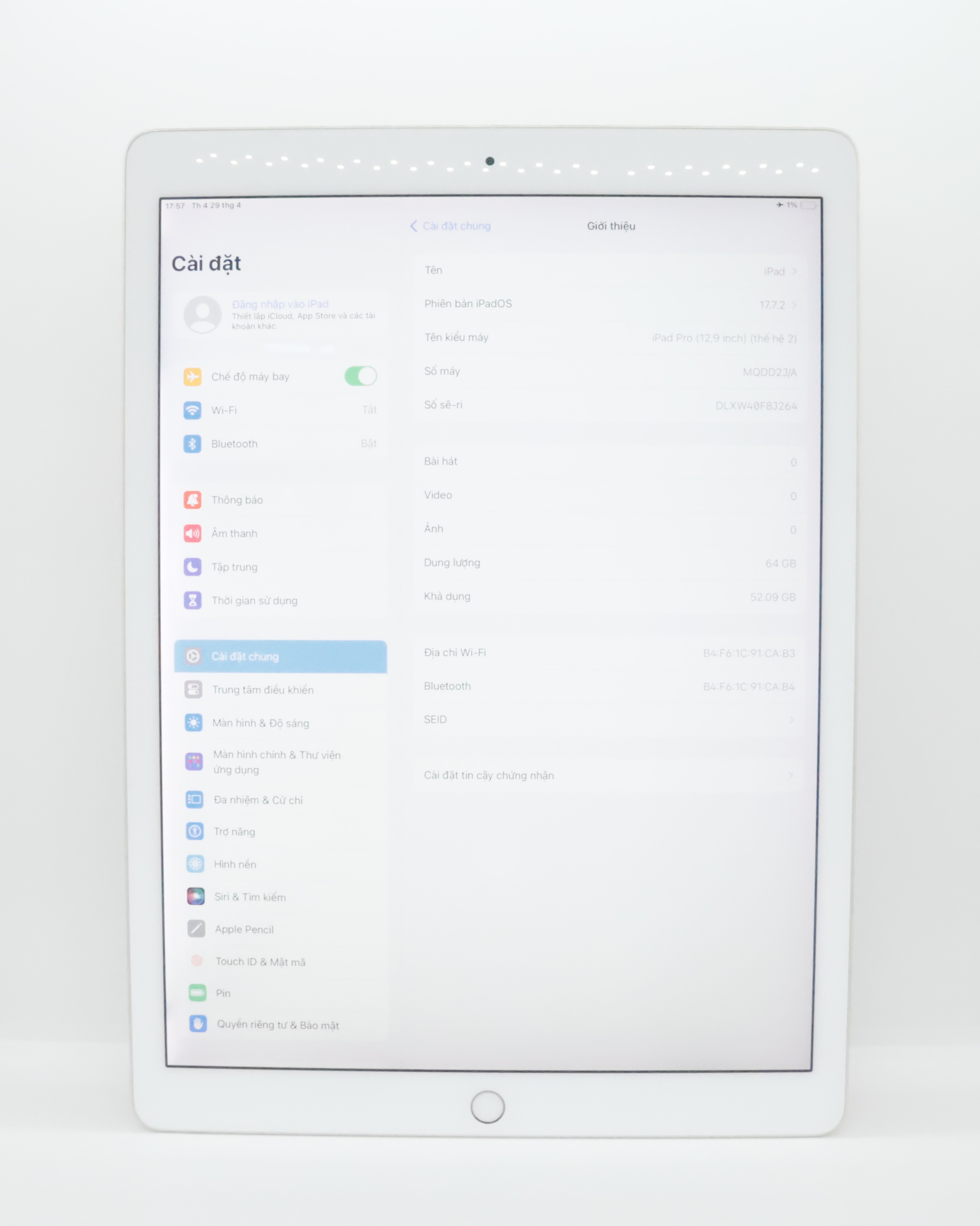 iPad Pro 2017 12.9 inch 64GB Gold(Xước)