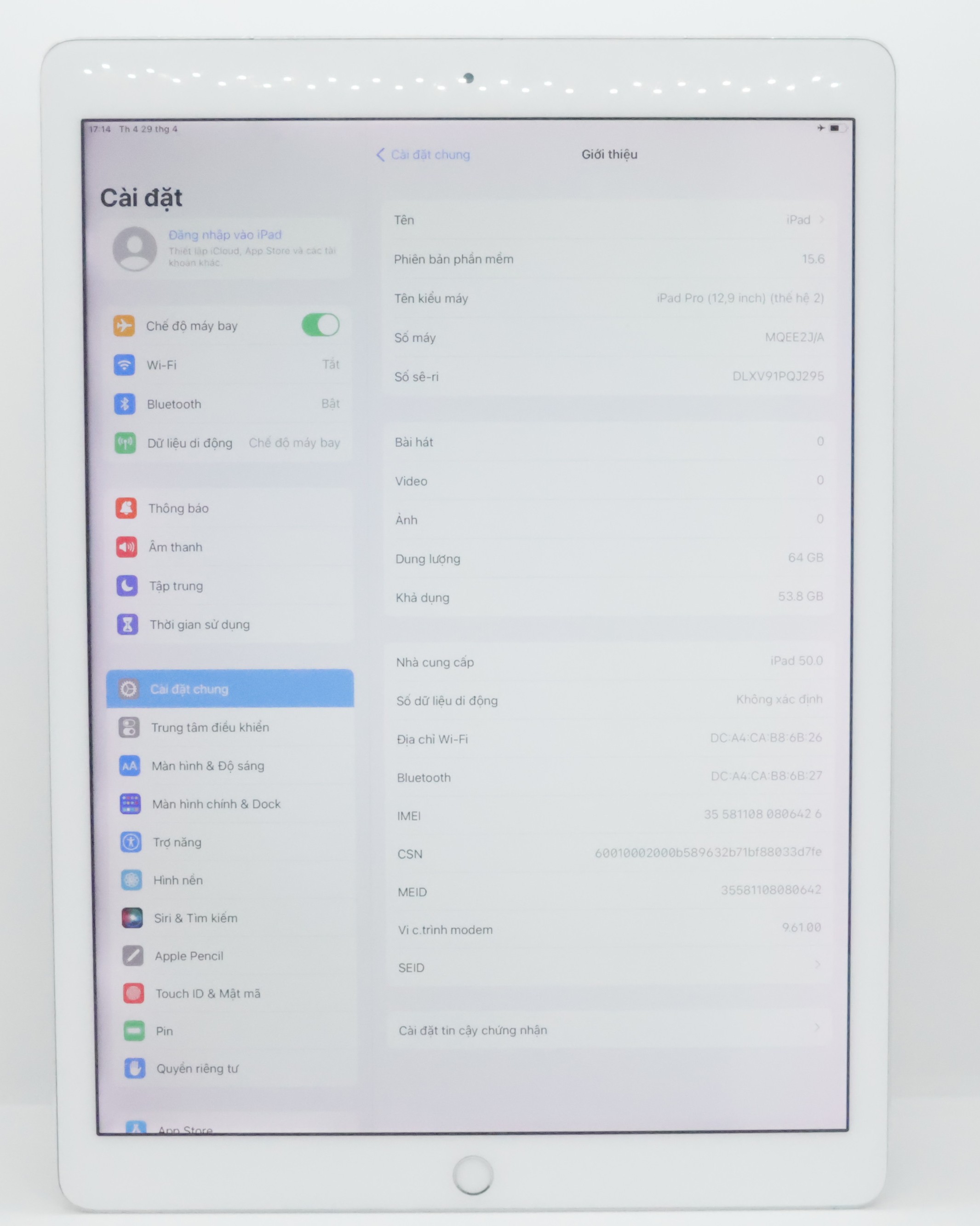 iPad Pro 2017 12.9 inch 64GB Silver(Xước)