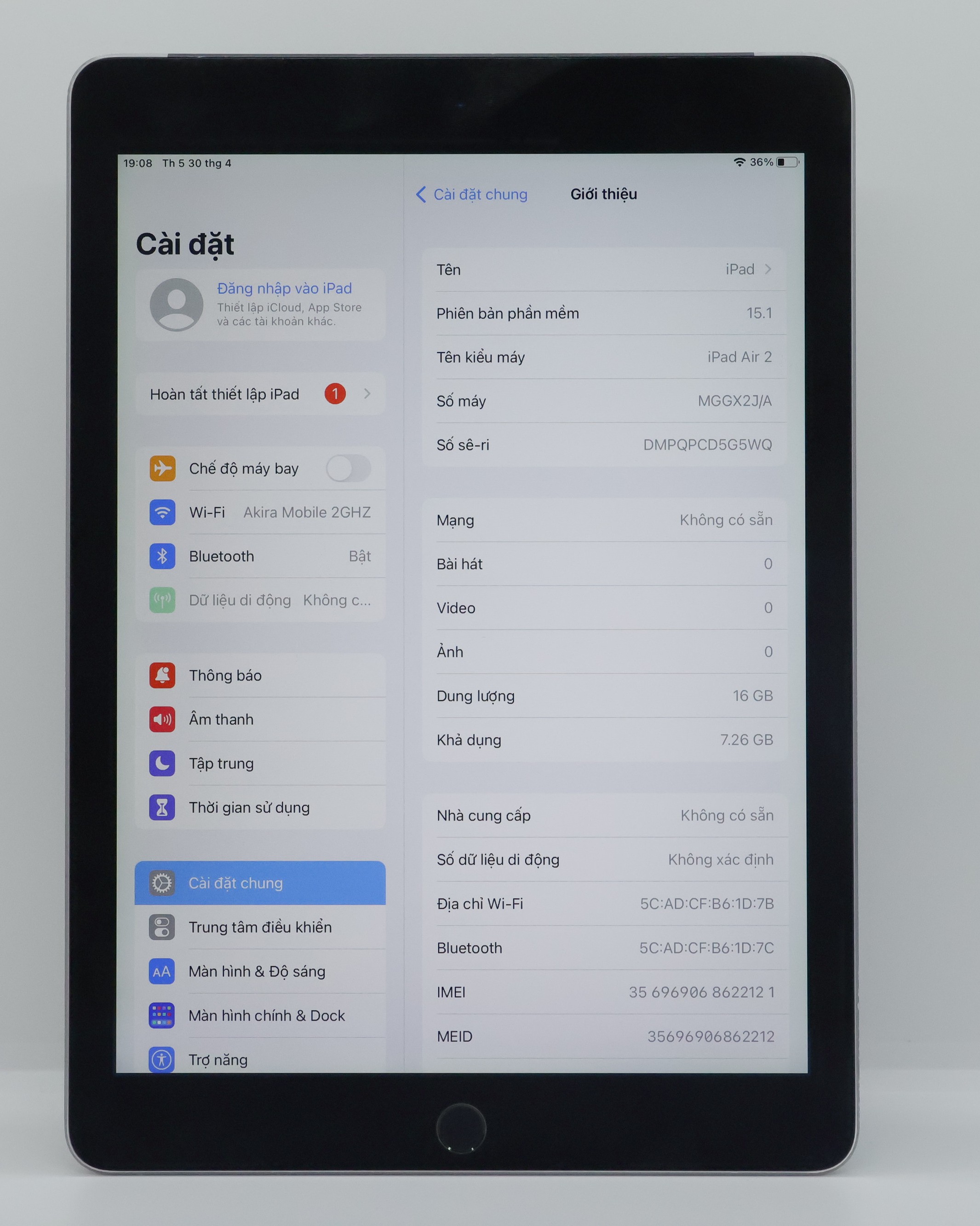 iPad Air 2 16GB Grey(Xước)