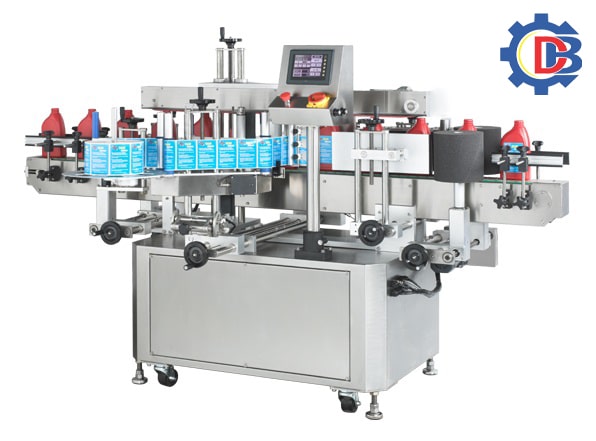 Máy dán nhãn decal chai vuông tự động