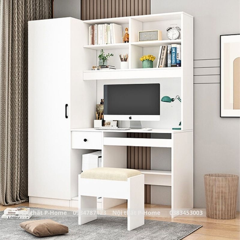 Bàn học kèm tủ quần áo PHH-06