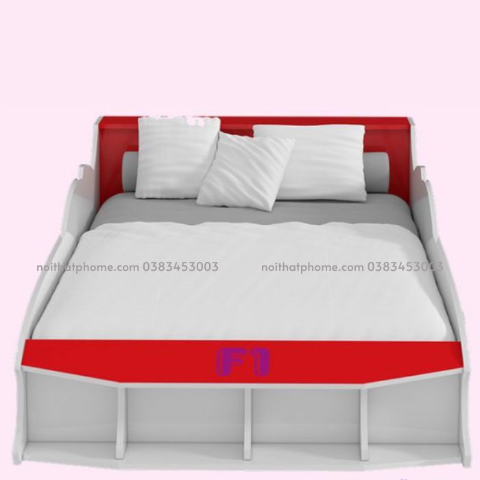 Giường đơn cho bé mô hình ôtô đỏ 1m2 PH-230