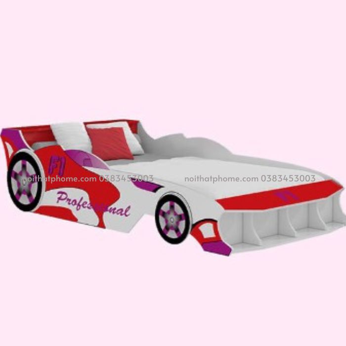 Giường đơn cho bé mô hình ôtô đỏ 1m2 PH-230