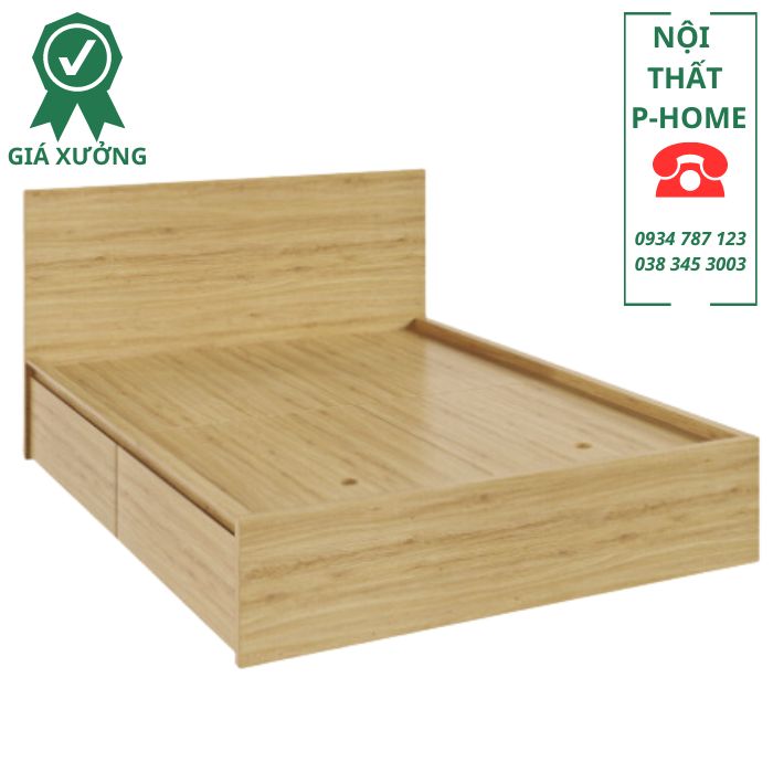 Giường ngủ có 2 tủ kéo gỗ MDF PH57