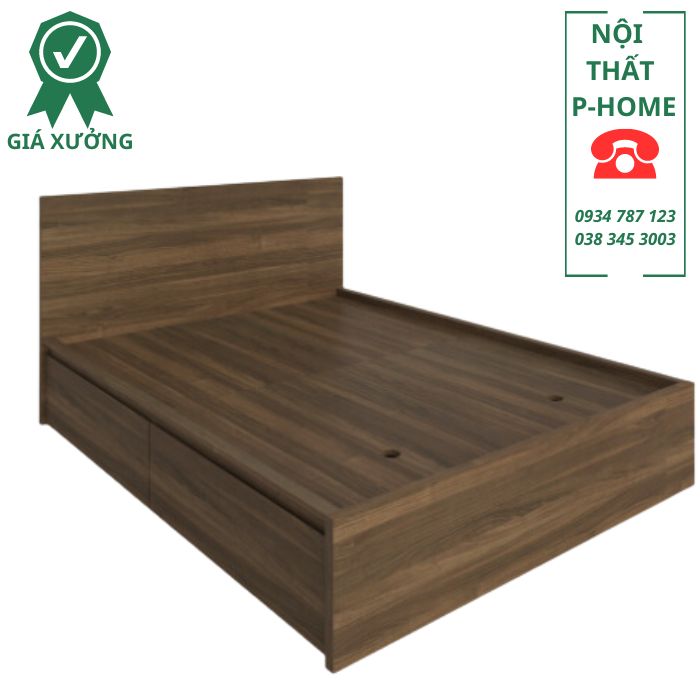 Giường ngủ có 2 tủ kéo gỗ MDF PH57
