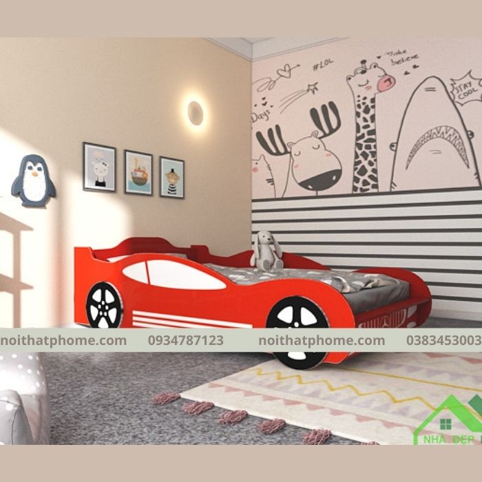 Giường ô tô cho bé trai 1m2 PH225