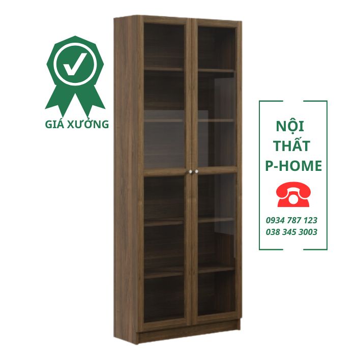 Kệ sách 6 tầng cửa kính PH55