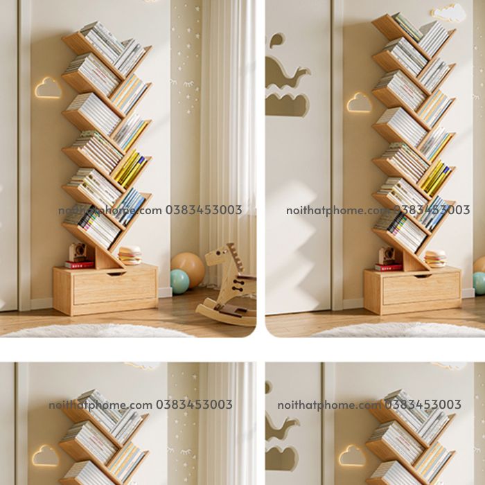 Kệ gỗ xương cá hiện đại PHK-04