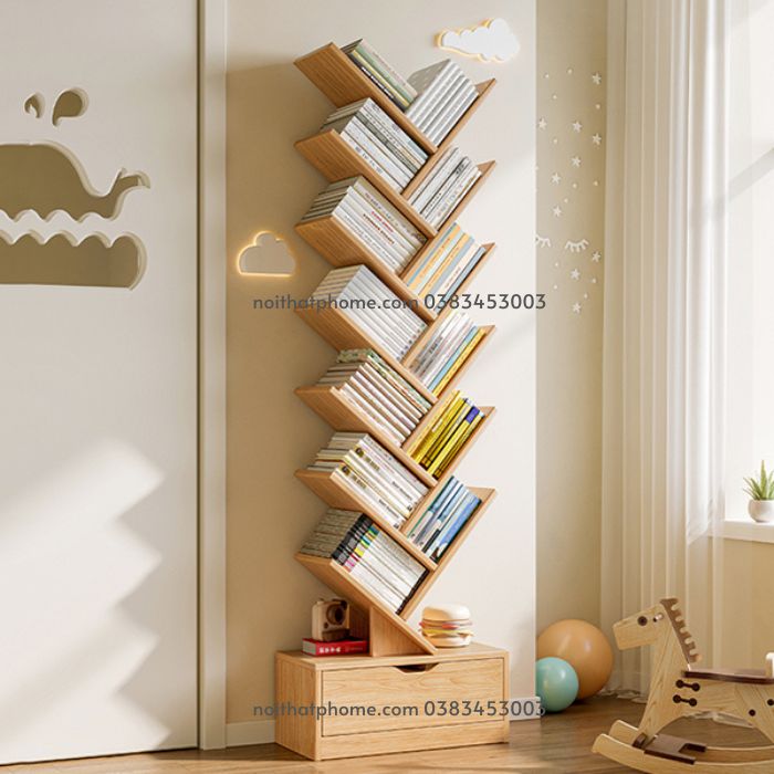 Kệ gỗ xương cá hiện đại PHK-04