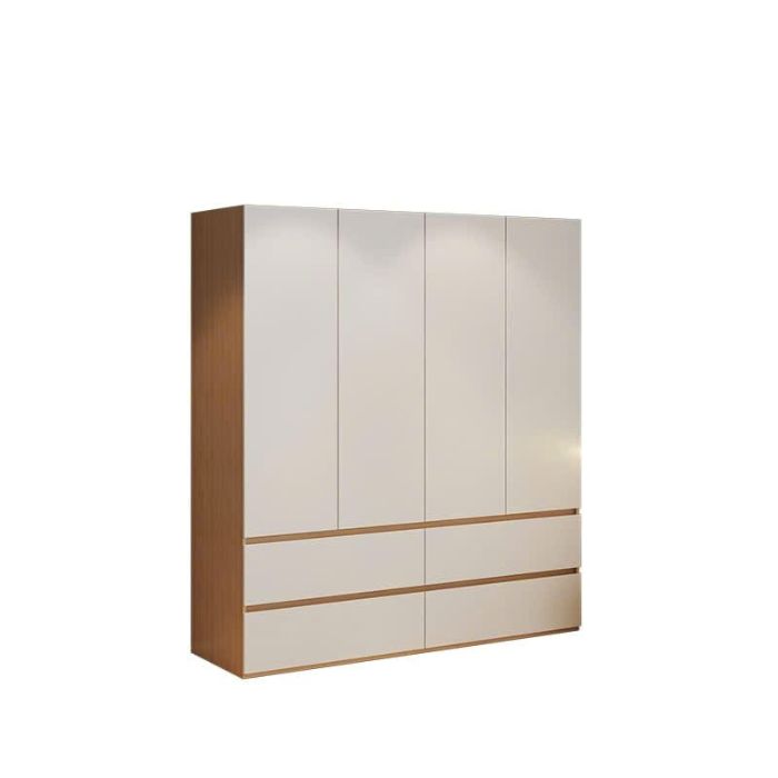 Tủ quần áo 4 cánh to 4 ngăn kéo trắng vân gỗ P-home PHA-1188TG