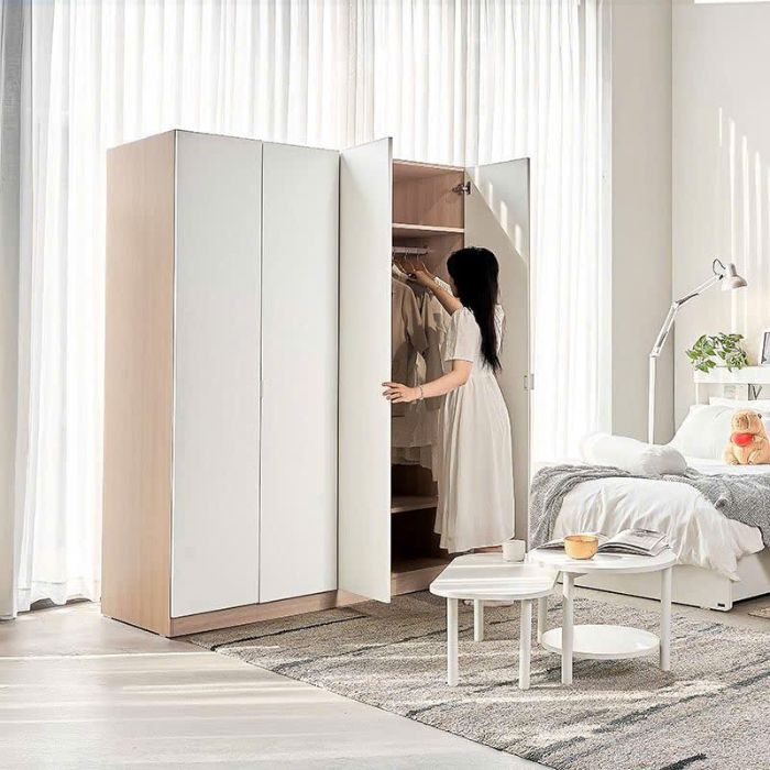 Tủ quần áo 4 cánh to trắng vân gỗ MDF cao cấp PHA-1188STG