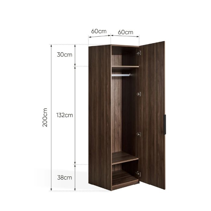 Tủ Quần  Áo MDF P-home 600x2000mm thanh treo (0.6mx1.2m) PHA-006C