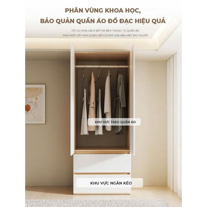 Tủ quần áo nhỏ tiện lợi 1m2 nội thất P-home PHA112TG
