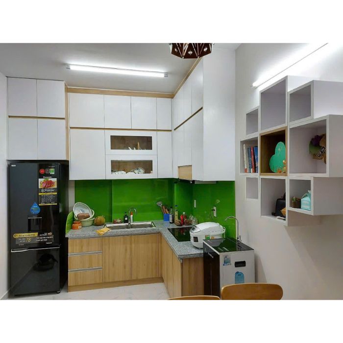 Tủ Bếp Gỗ Công Nghiệp hiện đại PH3869