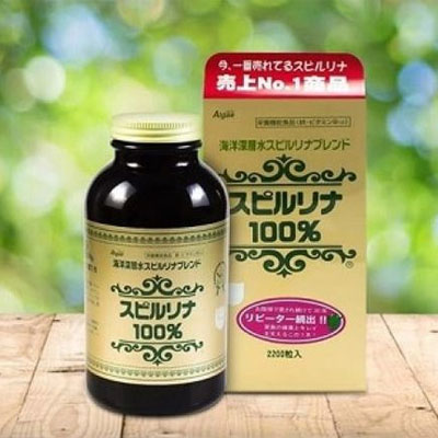  Tảo Xoắn Tem Đỏ Spirulina Japan Algae Hộp 2200 viên