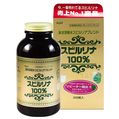 Tảo xoắn tem đỏ spirulina japan algae hộp 2200 viên