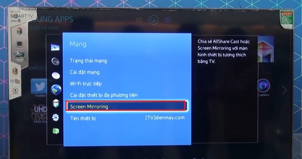 Chọn Screen Mirroring