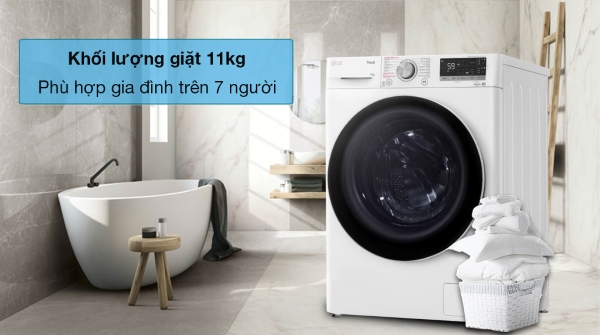 Khối lượng giặt của máy giặt LG 11kg cửa ngang FV1411S4WA