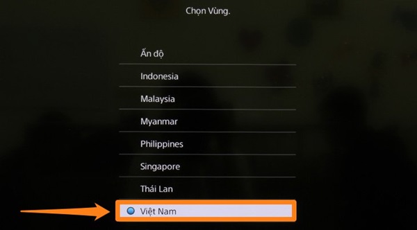 Chọn vùng là Việt Nam