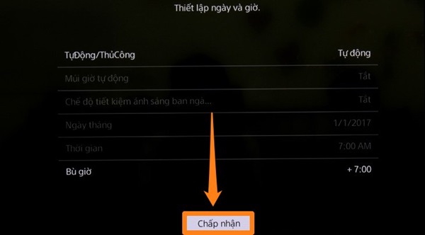 Chọn chấp nhận để hoàn tất